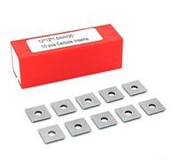 Inserto de carburo de esquina cuadrada de 12 x 12 x 1,5 mm, bisel de 35° para brocas de enrutador CNC, repuesto de hoja de cepilladora en espiral de carburo sólido para carpintería, paquete de 10