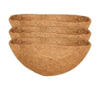 Inserto de cultivo de fibra de coco respetuoso con el medio ambiente - Inserto plegable de fibra de coco para jardineras semicirculares | Paquete de 3 insertos de repuesto, maceta colgante sostenible