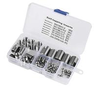 Inserto de hilo rápido de 50 piezas, inserto de hilo autorroscante de hilo interior de acero inoxidable Juego de herramientas de reparación de refuerzo de hilo M3-M12 con un estuche almacenamiento