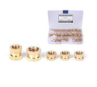 Inserto de Juego de Calor, 300 Piezas Juego de Tuercas de Inserción de Latón Insertos Roscados para Kit de Reparación de Roscas de Plástico M3 M4 M5 Tuercas Moleteadas de Fusión