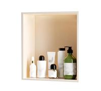 Inserto de pared para nicho de ducha empotrado, estante empotrable para ducha de acero inoxidable para la casa, multicolor, tamaño múltiple (blanco, 32 x 32 cm)