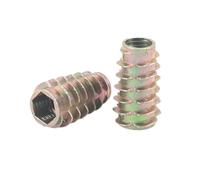 Inserto de rosca para tuercas de madera,50unidades M8x30mm,casquillos para atornillar,insertos de rosca para muebles de madera,placa base con letras publicitarias(sin sombrero)