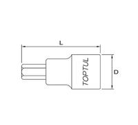 Inserto hexagonal TOPTUL 3/8 pulgadas 4 mm