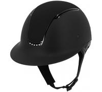 Inserto negro brillante con 5 strass, parte superior en tejido negro - - Negro