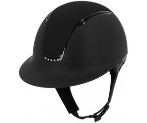 Inserto negro brillante con 5 strass, parte superior en tejido negro - - Negro