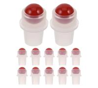 Inserto Roll-on de Aromaterapia Piedra de Jade Pp, 12 Piezas | Botellas de Aceite Esencial y Cosmética, Rojo, Portátil, Fácil de Limpiar, Evita Fugas y Prolonga Vida