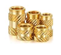 Inserto roscado M3, tuerca de ajuste térmico, inserto de latón moleteado termofusible para impresión 3D, tuerca de cobre por inyección integrada de plástico, 50 piezas/100 unidades (M3xL8xOD5 50pcs)