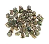 Inserto roscado para tuercas de madera, 50 unidades M4 x 6 mm, tuercas hexagonales de aleación de zinc, casquillos para atornillar, insertos roscados para muebles de madera, placa base