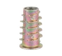 Inserto roscado para tuercas de madera, 50 unidades M8 x 25 mm, tuercas hexagonales de aleación de zinc, casquillos roscados, insertos roscados para muebles de madera, placa base