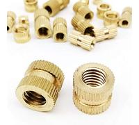 Inserto roscado Tuercas moleteadas Rosca métrica de latón macizo M2 M2.5 M3 M4 M5 M6 M8 10/25/50 piezas(10pcsxM6x8.3mmx6mm)
