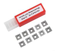 Insertos cuadrados de carburo de 10 unidades, herramienta de torneado de madera de 12 mm, cortador recto indexable de 4 bordes para trabajos de torneado de torno de carpinter