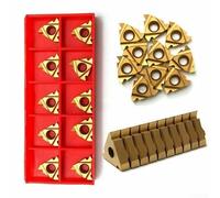 Insertos de carburo CNC 10pcs con caja para herramienta de torno, excepcional para cortar acero y hierro fundido (16IR AG60)