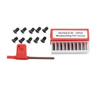 Insertos de carburo de 10 piezas, cortadores cuadrados indexables 4R0.5 torno de madera herramienta de torneado de ángulo de 30 ° 4 bordes para madera contrachapada de tablero de partículas