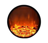 Insertos de Chimenea eléctrica Redonda en casa, Efecto de Llama 3D Realista, decoración Decorativa de Chimenea Decorativa empotrada y montada en la Pared (pequeña) FANDIAO