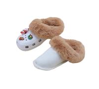 Insertos de cocodrilo con forro polar, forros cálidos extraíbles para zapatos, plantillas de piel lavables para invierno, unisex, hombres y mujeres, Caqui, 38.5 EU