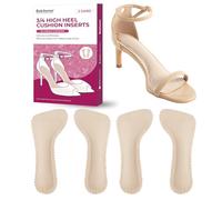 Insertos de cojín de tacón alto para mujer, plantillas invisibles Bukihome 3/4 que evitan que los pies se deslicen hacia adelante, absorción de golpes y sudor, almohadillas cómodas para zapatos de