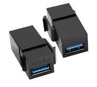 Insertos de conector Keystone USB 3.0 - 2 adaptadores USB 3.0 A Keystone hembra a hembra | Conector de extensión de módulo de pared de alta velocidad USB para transmisión de audio, sincronización de