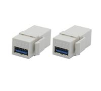 Insertos de conector Keystone USB 3.0, paquete de 2 adaptadores USB a USB hembra a hembra