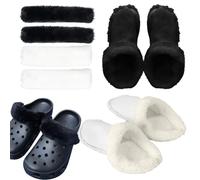 Insertos de felpa para zapatos, 2 pares de forros para zapatos con fundas de banda para zapatos, inserto para pantuflas de casa, plantillas para zapatos, forros extraíbles y lavables
