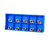 Insertos de punta de carburo de 10 pcs, CNC Tungsten Carbide Tips Cutter Torner Herramienta con caja para acero de acabado de metal
