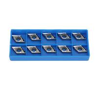 Insertos de puntas de carburo CNC de 10 piezas, DCGT11T304-AK H01/DCGT32.51-AK H01 Insertos de fresado de torno de cuchilla de carburo Herramienta de torneado con caja para acero ordinario, acero inox