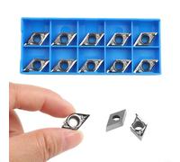 Insertos de torneado de carburo DCGT11T304 AK H01 10pcs para aleación de aluminio y metales no ferrosos, optimizado para corte de alta velocidad y tolerancia apretada