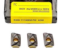Insertos de torneado de carburo Portaherramientas 10 piezas R390 11T308 PM4240 cortador de fresado de extremo for procesamiento CNC, piezas de torno de metal, herramienta de torneado de carburo