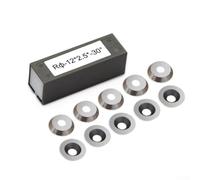 Insertos indexables de carburo redondo para herramientas de torneado de torno de madera, 12 mm de diámetro, 2,5 mm de grosor, ángulo de corte de 30 grados, paquete de 10