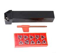 Insertos indexables para soporte de herramientas de torno CNC SER2525M16 con 10 cuchillas de carburo 16ER AG60 y llave, barra de perforación derecha de 25 mm de diámetro