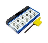 Insertos PCD CBN DCGW0 70202 70204 70208 para torneado CNC. Insertos de carburo para brocas externas SDNCN CNC 1010H07 1212H07 1616H07. Herramienta de Torno(16mm and 10PCS 02PCD)
