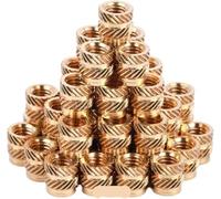Insertos roscados, 100/10 Uds. Tuerca de calor latón moleteado con rosca termofusible M1 -M8 piezas integradas cobre