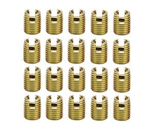 Insertos roscados, Akozon 20pcs 302 acero al carbono kit de reparación de tornillos con inserción de rosca autorroscante (interna M3* 0,5 exterior M5 x 0,5: 6 mm)