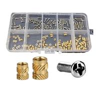 Insertos roscados, Juego de 200 tuercas inserción latón M2 y .5 tornillos acero inoxidable 304