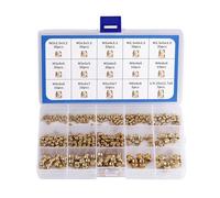 Insertos roscados, juego de 300 Tuerca Moleread, caja de pp, con etiqueta. M2 M2.5 M3 M4 M5 M6 Tuercas de Insertos Roscados de Latón, adecuadas para piezas de plástico en piezas de impresora 3D