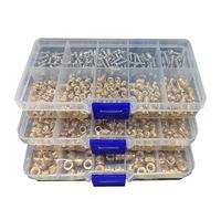 Insertos roscados, Kit surtido de tuercas cobre con rosca moleteada en caliente M2, M3 y M4 for acero inoxidable 304