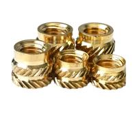 Insertos roscados moleteados de latón, Insertos roscados de cobre for impresión 3D M1.6 M2 M2.5 M3 M4 M5 M6 M8 Varios tamaños(Length 12mm,M2.5(OD3.5mm))
