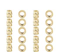 Insertos roscados moleteados de latón, Tuercas de inserción roscadas moleteadas de latón termofusibles for impresora 3D M2 a M6, varios tamaños, paquete de 2(Twill Knurled(20Pcs),M3xL6xOD4.5)