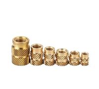 Insertos roscados moleteados de latón, Tuercas de inserción termofusibles moleteadas de latón, tipo SL, doble sarga, M3, varios tamaños, paquete de 100(M3 X D5.0 X L5.0)