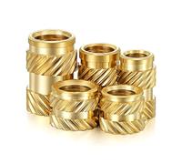 Insertos termofijables, Tuerca de inserción de latón M2.5~M4, tuercas de rosca moleteada termofusibles, inserción de inserción por inyección de calor, cobre de doble sarga