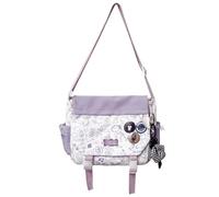 Inshere Aesthetic - Bolso bandolera con bonitos pines y adornos, de nailon Y2K con estampado de graffiti para mujeres y hombres, color morado, morado