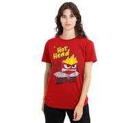 Inside Out 2 Anger Ladies T Shirt, Red Camiseta, Rosso, L para Mujer
