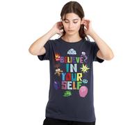 Inside Out 2 Believe in Yourself Ladies T Shirt, Deep Navy Camiseta, Azul Marino Profundo, M para Mujer
