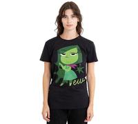 Inside Out 2 Disgust Ladies T Shirt, Black Camiseta, Negro, XL para Mujer