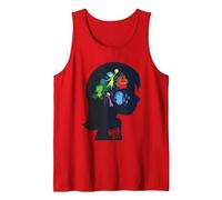 Inside out Head Silhouette Camiseta sin Mangas, Hombre, Rojo, XXL