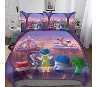 Inside out Juego De Ropa De Cama 3 Piezas con Impresión En 3D Anime, Juego De Funda para Edredón con Cremallera, Microfibra Suave Funda Nordica con Fundas De Almohada Double（200x200cm）