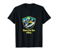 Insignia Above Tree Line Vibes para Acampar y montaña Camiseta