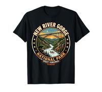 Insignia artística del Puente de Virginia Occidental del Parque Nacional New River Gorge Camiseta