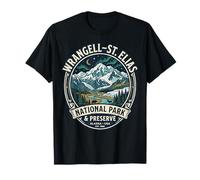 Insignia artística Vintage del Parque Nacional Wrangell-St Elias de Alaska Camiseta