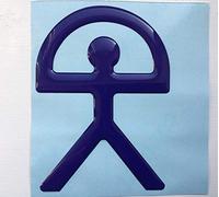 Insignia autoadhesiva para coche, diseño de hombre de Indalo, color azul