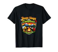 Insignia Bugs Hugs and Campfies Camping Mountain Camiseta